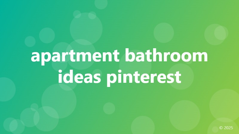 apartment bathroom ideas pinterest