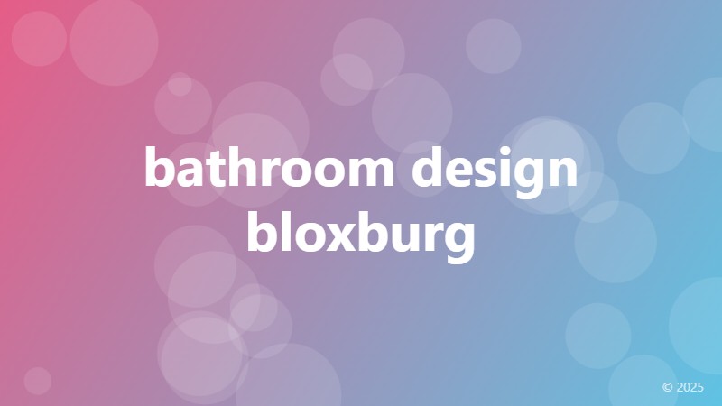 bathroom design bloxburg
