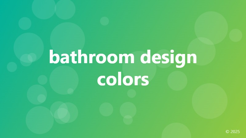 bathroom design colors