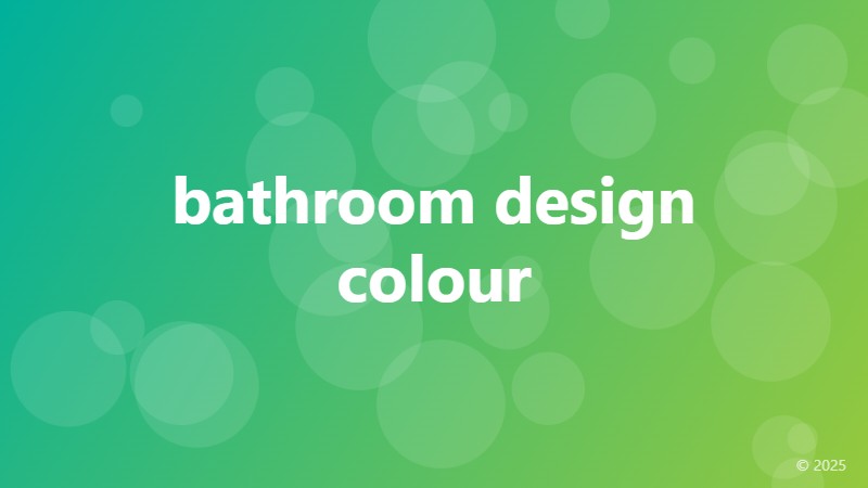 bathroom design colour