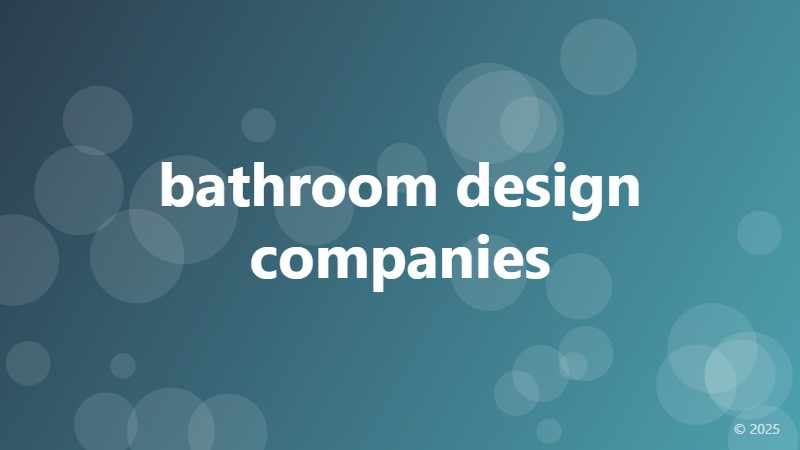 bathroom design companies
