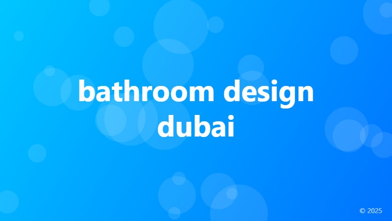 bathroom design dubai