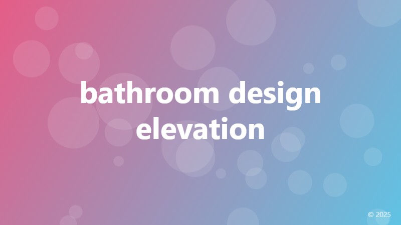 bathroom design elevation