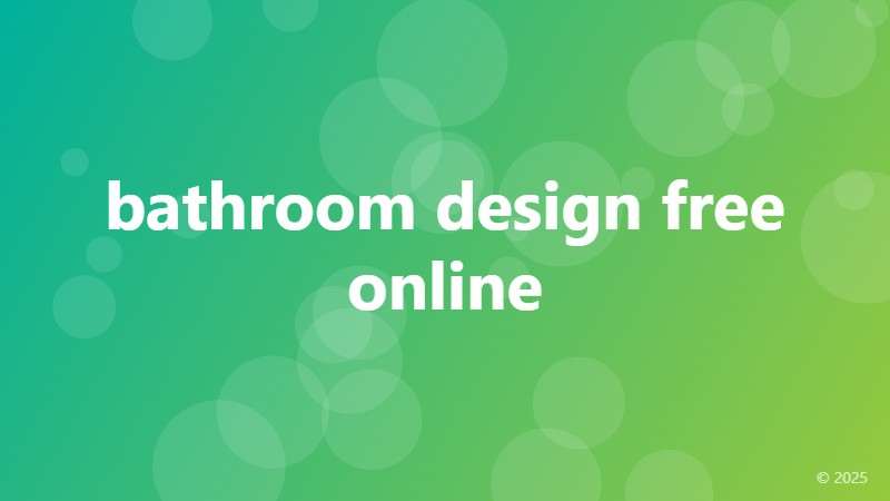 bathroom design free online