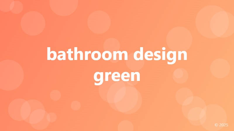 bathroom design green