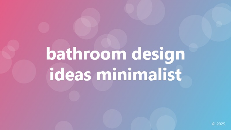 bathroom design ideas minimalist