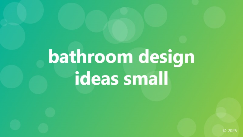 bathroom design ideas small