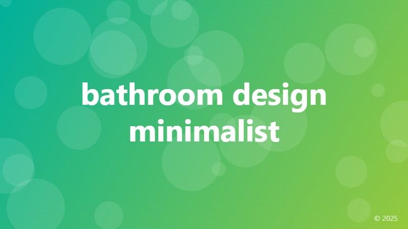 bathroom design minimalist