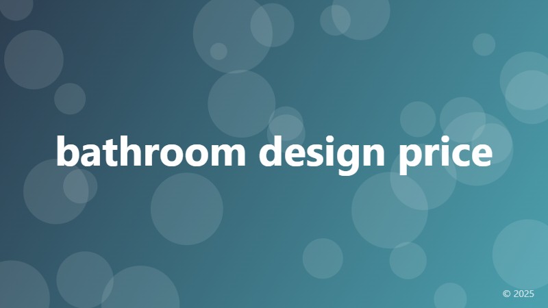 bathroom design price