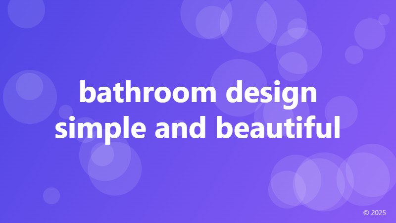 bathroom design simple and beautiful