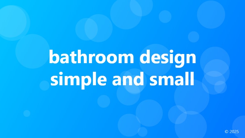 bathroom design simple and small