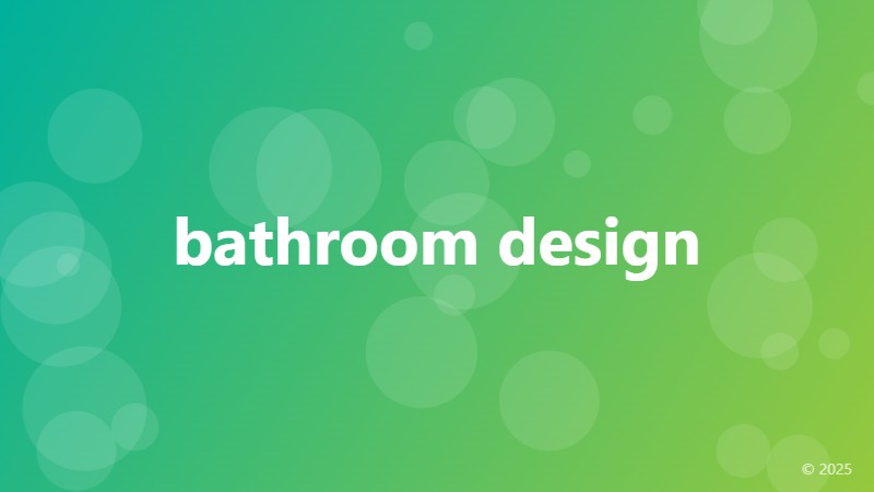 bathroom design