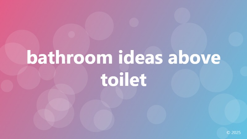bathroom ideas above toilet
