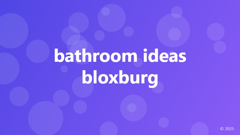 bathroom ideas bloxburg