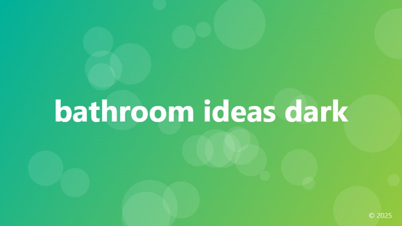 bathroom ideas dark