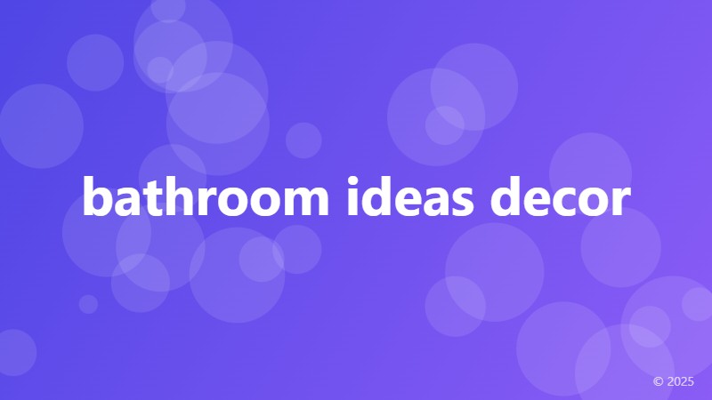 bathroom ideas decor