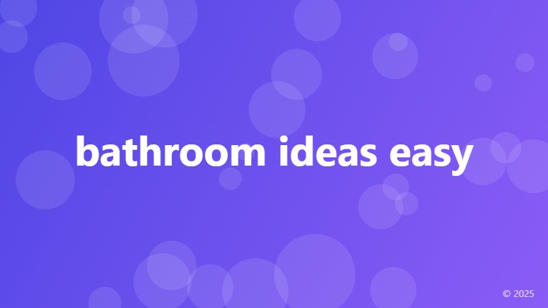 bathroom ideas easy