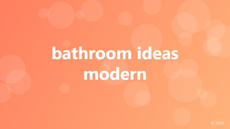 bathroom ideas modern