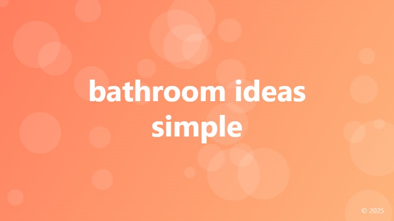 bathroom ideas simple