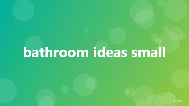 bathroom ideas small