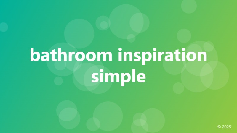 bathroom inspiration simple