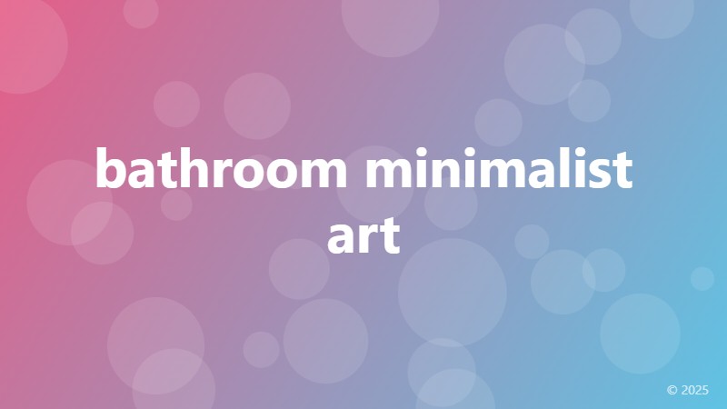 bathroom minimalist art
