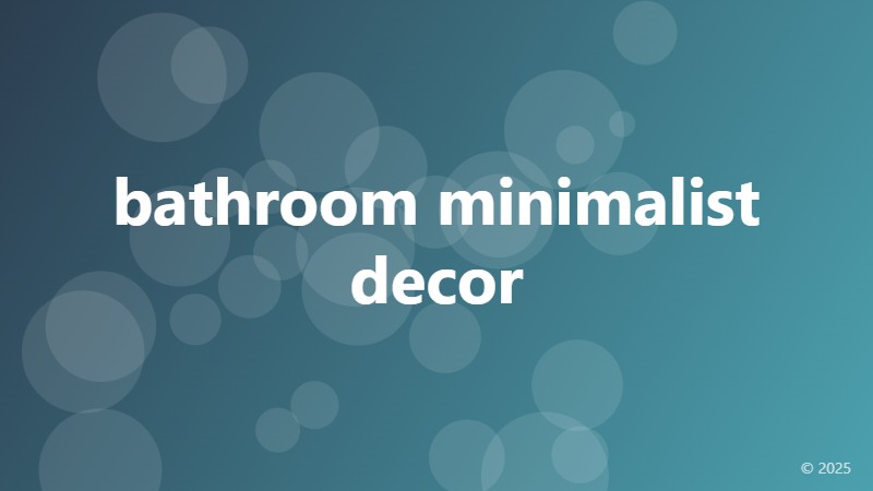 bathroom minimalist decor