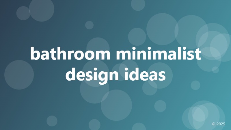 bathroom minimalist design ideas