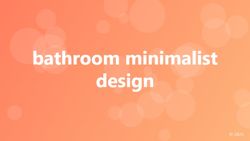 bathroom minimalist design