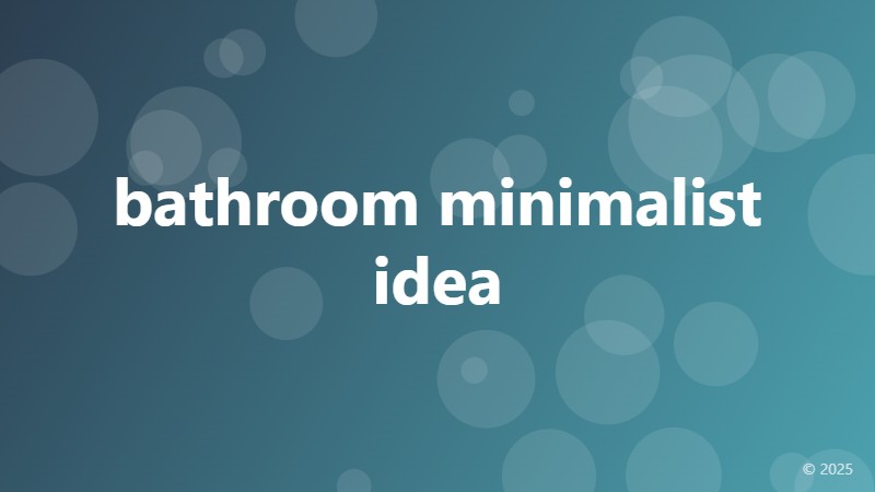bathroom minimalist idea