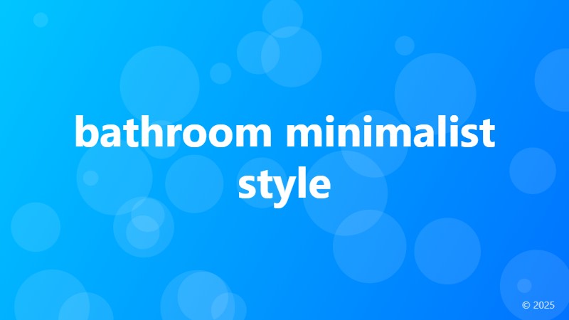 bathroom minimalist style