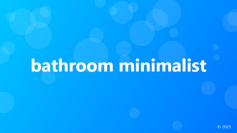 bathroom minimalist