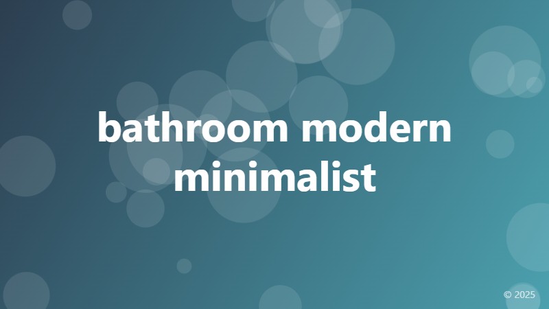 bathroom modern minimalist