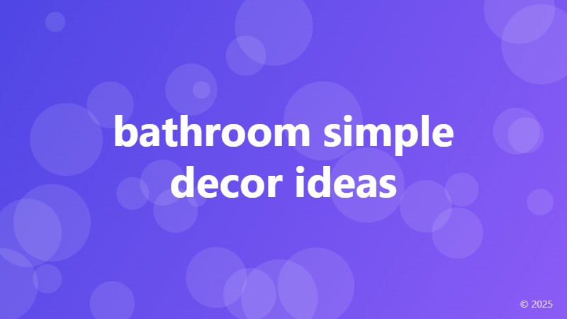 bathroom simple decor ideas