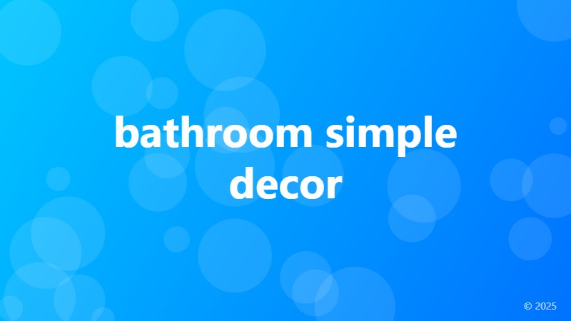 bathroom simple decor