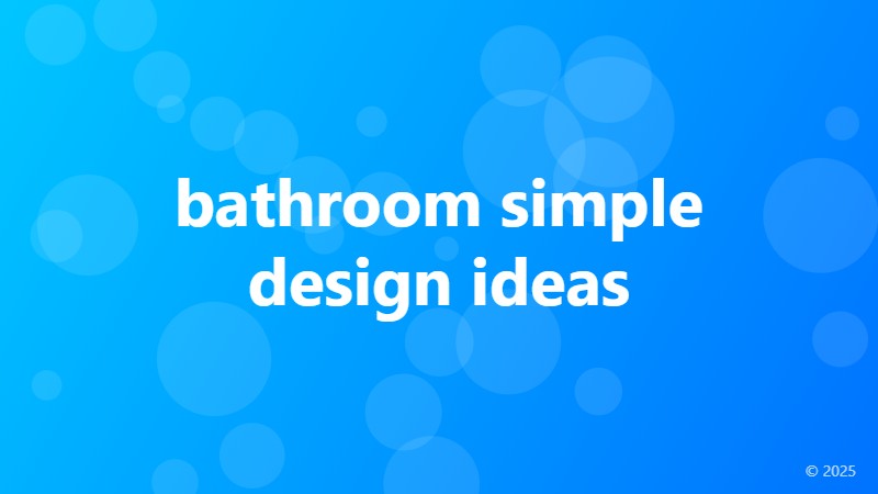 bathroom simple design ideas