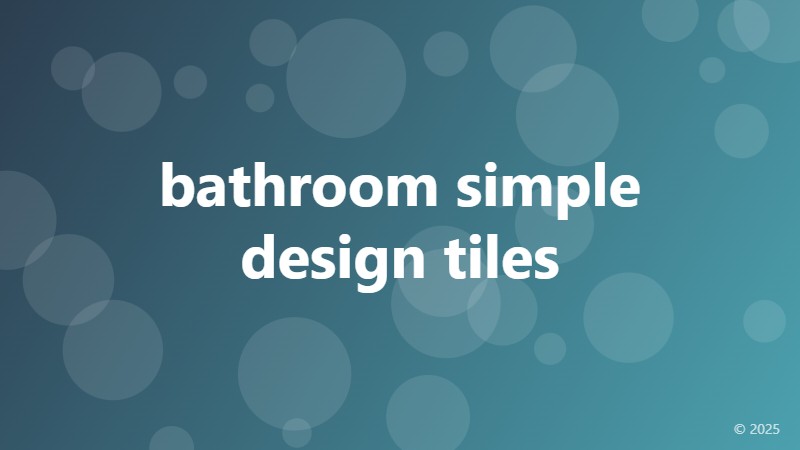 bathroom simple design tiles