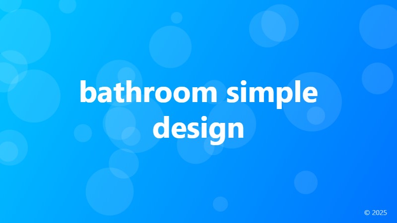 bathroom simple design