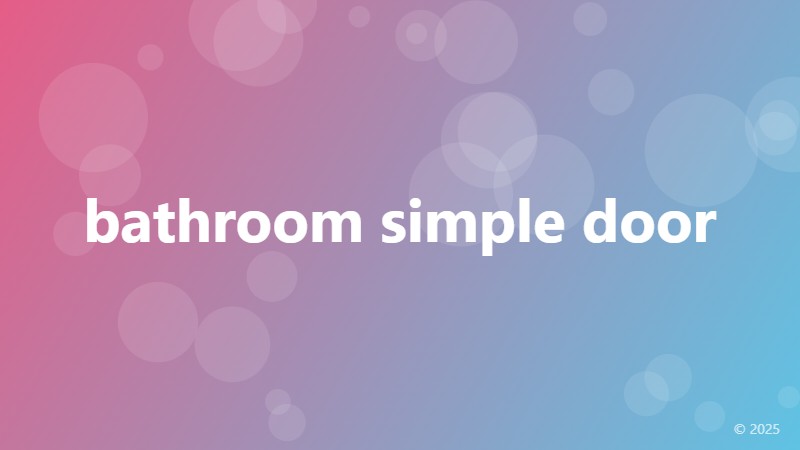bathroom simple door