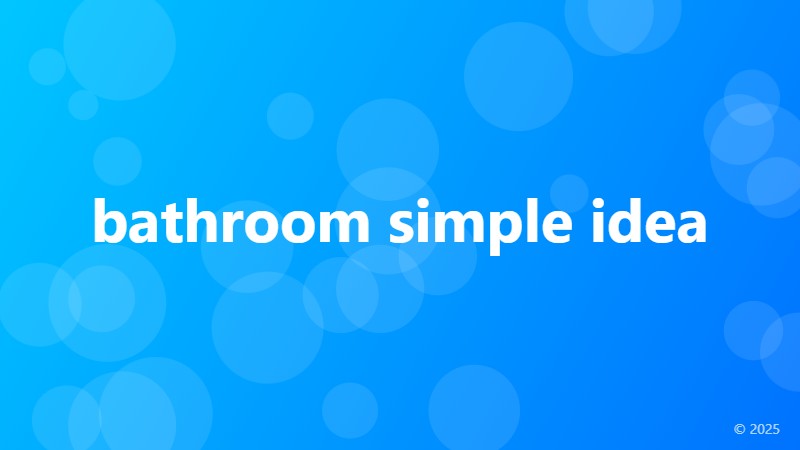 bathroom simple idea