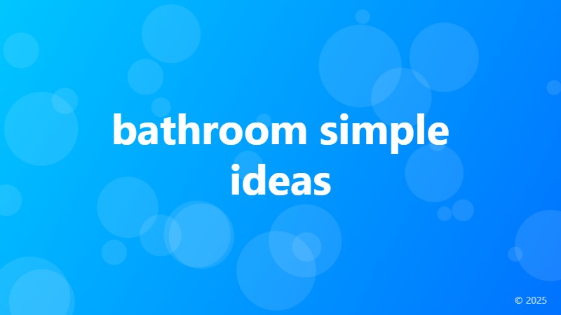 bathroom simple ideas