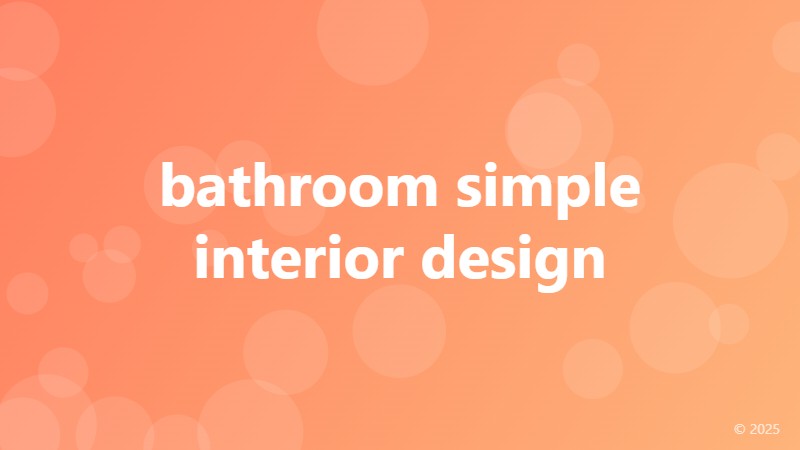 bathroom simple interior design