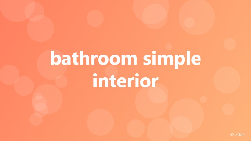 bathroom simple interior