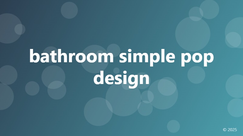 bathroom simple pop design