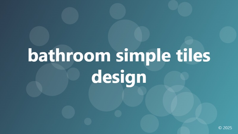 bathroom simple tiles design