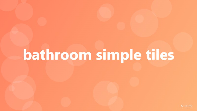 bathroom simple tiles