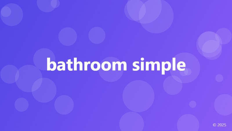 bathroom simple