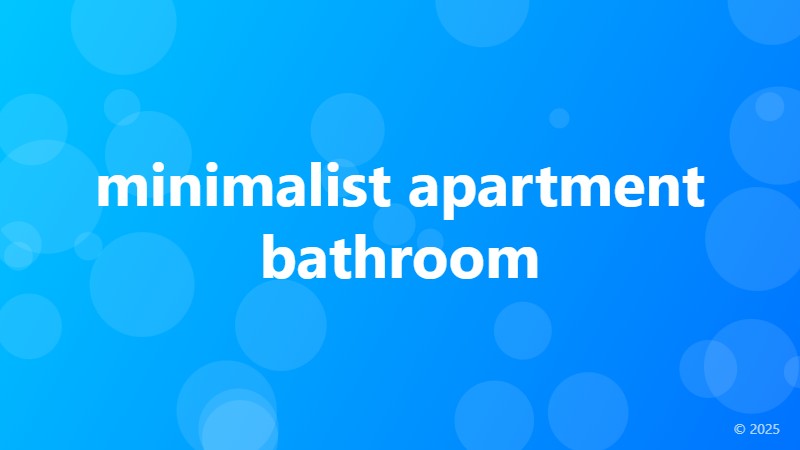 minimalist apartment bathroom