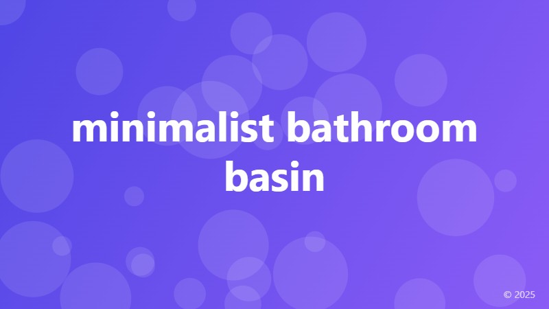 minimalist bathroom basin