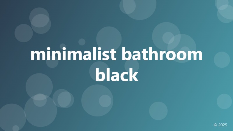 minimalist bathroom black